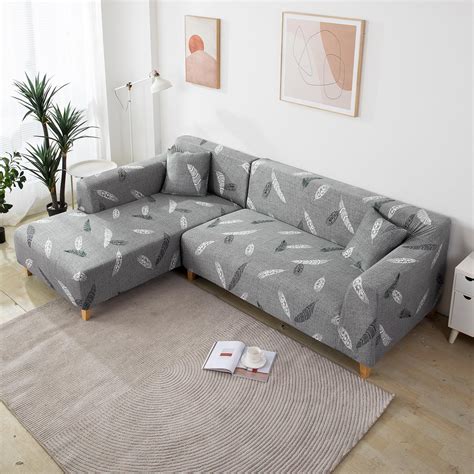 HOKIPO Sofa Cover L Shape, Grey Feather (AR-4095-D1) : Amazon.in: Home ...