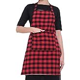 Buy GLUN Waterproof Unisex Kitchen Checkered Design Apron with 2 Front ...