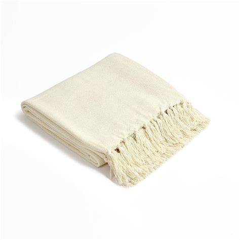 SASHAA WORLD Solid White Cotton Throw for Sofa | Ultra-Soft & Cozy ...