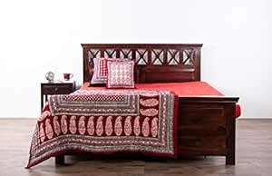 Fabindia Crisscross Queen Bed (Sheesham Wood, Country Life) : Amazon.in ...