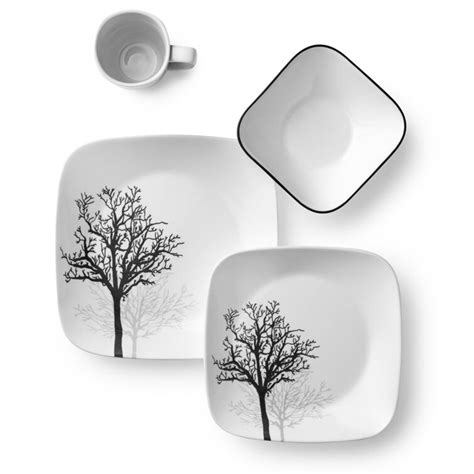 Corelle Square Glass Dinnerware - Set Of 16 | BigEasyMart.com