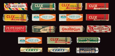 Lot Detail - Assorted Obsolete / Vintage Chewing Gum Collection. Eightee...