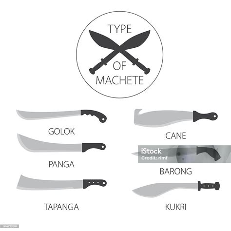 Types Of Knives Machetes Stock Illustration - Download Image Now - Machete, Cut Out, Design - iStock