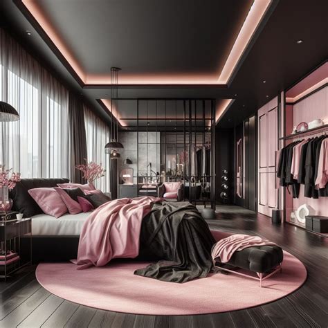 Modern Pink and Black Bedroom Decor
