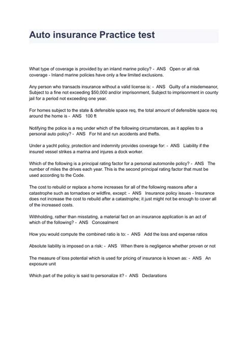 Image result for Auto Insurance Test