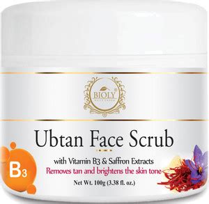 Bioly Ubtan Face Scrub with Vitamin B3 and Saffron Extracts for Skin ...