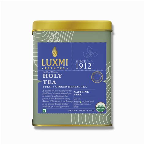 Luxmi Estates Holy Tea 50gm Tin |USDA Certified Organic Tulsi Tea|Tulsi ...