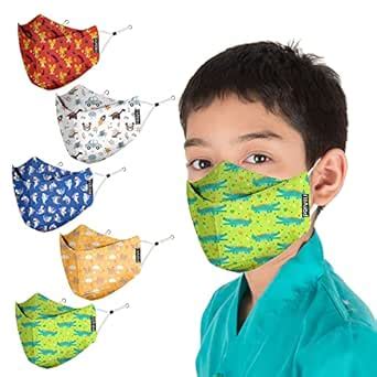 PRIVIU Kids Masks for Boys and Girls 3 to 8 Years, Washable Reusable ...
