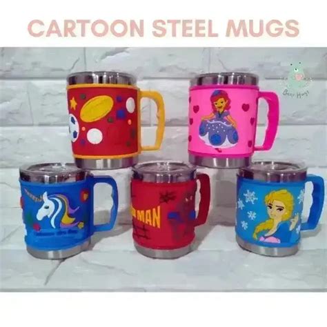 Cartoon Steel Mugs with Lid (350 ml)