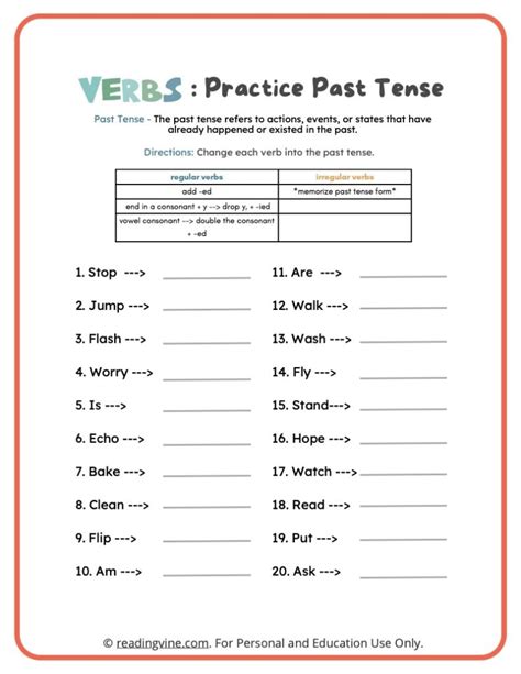 Image result for Past Tense Ed Worksheet