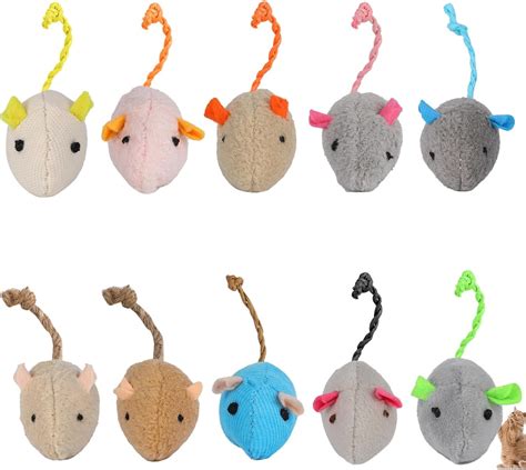Amazon.com : Sliverdew 10 Pcs Cat Toys Mice Catnip Cat Mice Toys for ...