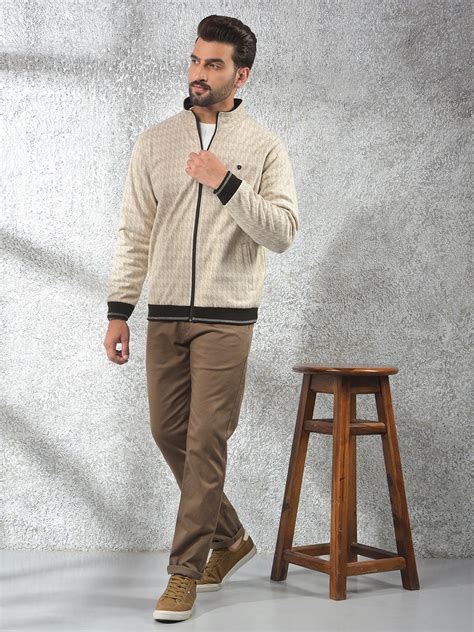 Beige Printed Reversible Jacket – Crimsoune Club