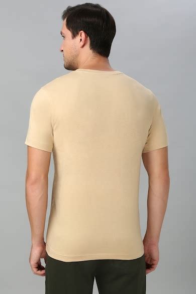 Buy Men Beige Print Round Neck T-Shirts Online - 39732440 | Van Heusen