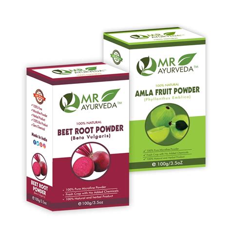 MR Ayurveda 100% Pure BeetRoot Powder and Amla Powder - Pack of 2 (200 ...