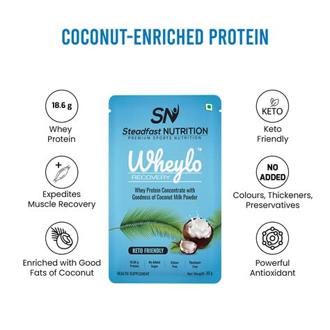 Buy Whey Protein Concentrate Coconut Flavour 18.66 Protein Per Serving ...