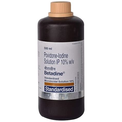 Betadine 10% w/v - Bottle of 500 ml Standardised Microbial Solution ...