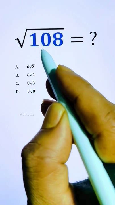 Simplifying square root of 108 #shorts #maths - YouTube