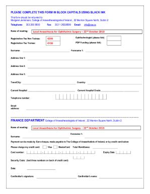 Fillable Online PLEASE COMPLETE THIS FORM IN BLOCK CAPITALS ... Fax ...