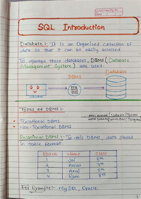 SQL Introduction - Master In Computer Applications - Studocu