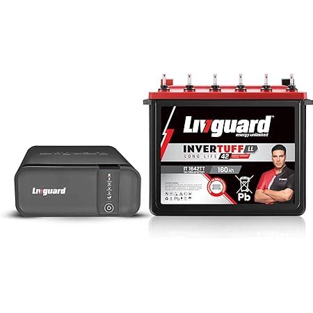 Livguard LG1550i | 1250VA/12V Inverter | IT 1642TT 160 Ah Battery | 42 ...