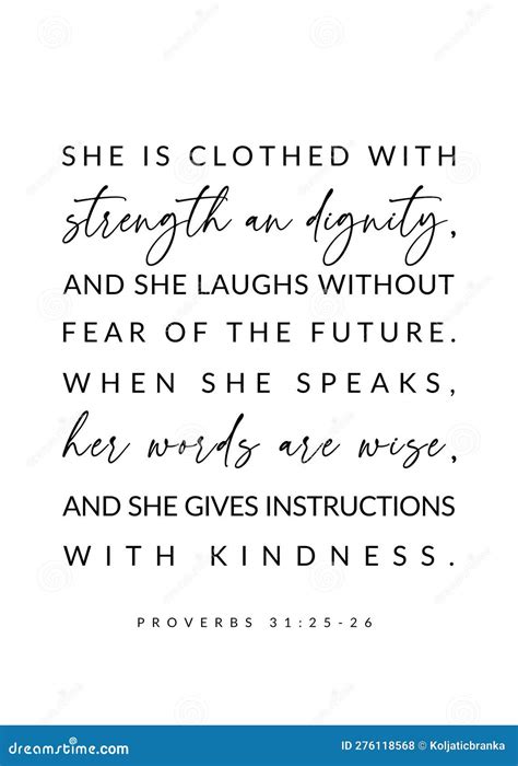 Strength and Dignity - Proverbs 31:25 - Bible Verse Wall Art Stock ...