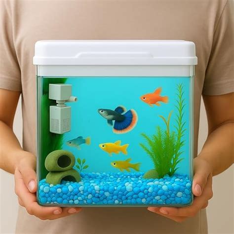 Buraq 4K Transparency Fashion Aquarium Mini Fish Tank with Filter ...