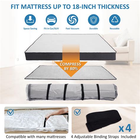 Queen/Full/Full-XL Foam Mattress Vacuum Bag for Moving, Vacuum Seal ...