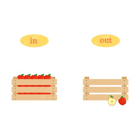 Palabras Opuestas En Inglés Dentro Y Fuera De La Caja De Madera De ...