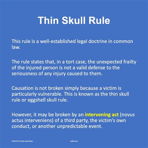 UOLLB First Class Law Notes® on LinkedIn: 🔥The thin skull rule, also ...