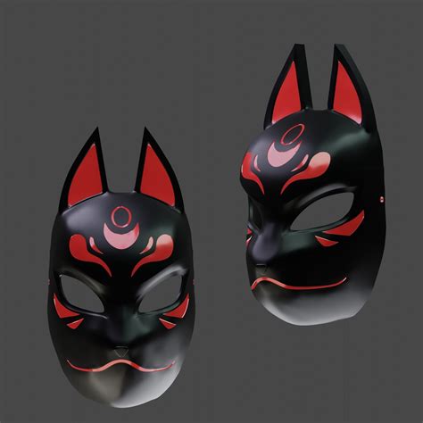 Kitsune mask Japanese Fox Masks 3D model 3D printable | CGTrader