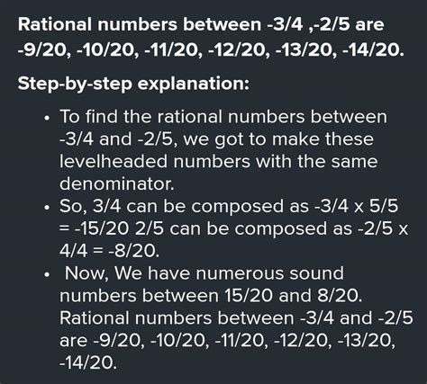 Q6. Find 5 rational ino. b/w 3/4and -I /2 please explain briefly ...