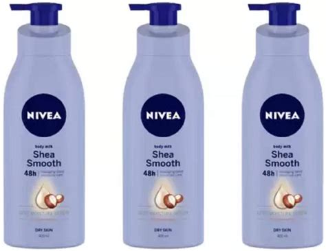 Buy Nivea Smooth Milk Body Lotion 400 ml (Pack of 3) #60 (1200 ml ...