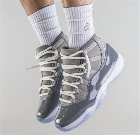 Jordan 11 Cool Grey On Feet