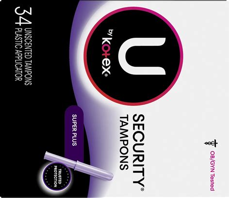 U by Kotex Super Plus Absorbency Security Tampons 34 ct | Shipt