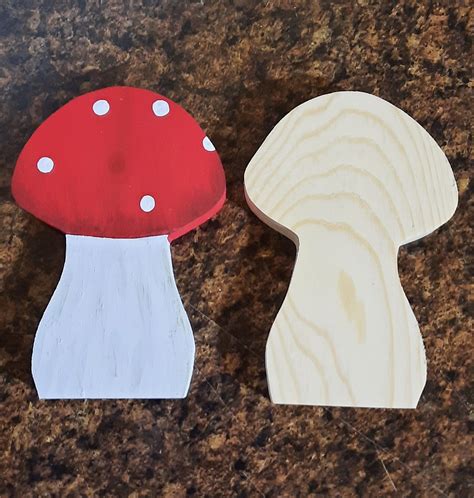 Mushroom, Single Mushroom, Wooden Mushroom Cutouts, Unfinished Wooden ...