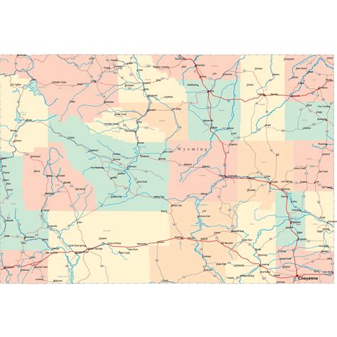 Printable Road Map Of Wyoming