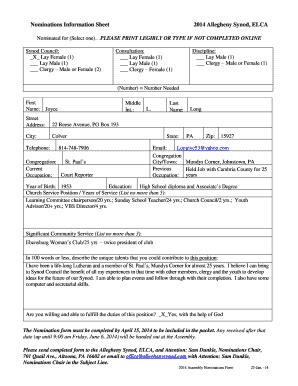 Fillable Online Long, Joyce-2014 Nominations Form (.pdf) - Allegheny ...