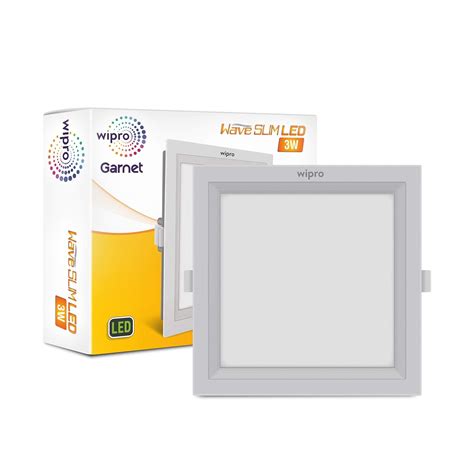 wipro Garnet 3W Square Led Wave Panel Light for Ceiling|Neutral White ...