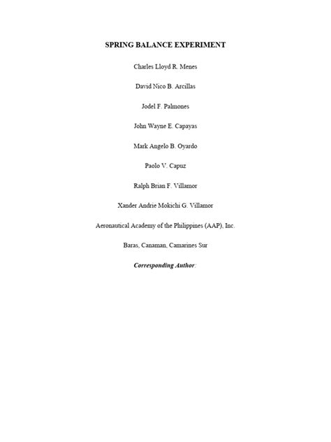 Image result for Spring Balance Experiment