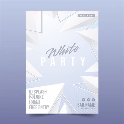 Realistic white party poster template | Free Vector