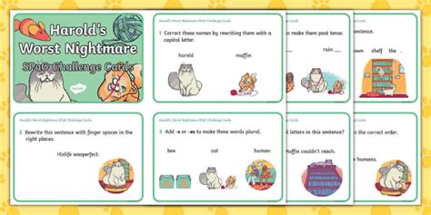 Year 1 Harold's Worst Nightmare SPaG Challenge Cards