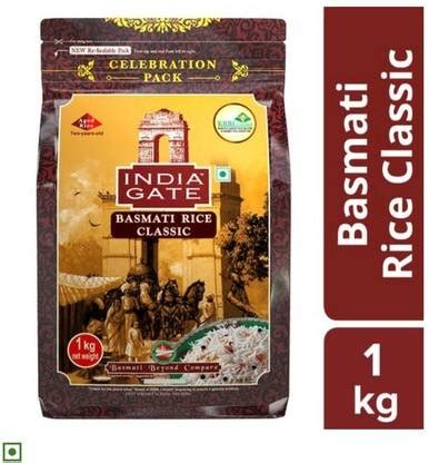 INDIA GATE CLASSIC Basmati Rice (Long Grain, Unpolished) Price in India ...