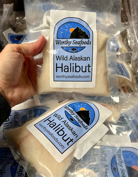 10 Pounds Wild Alaska Halibut: 6-8 ounce single serve portions – Worthy ...