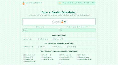 Grow a Garden Calculator Online
