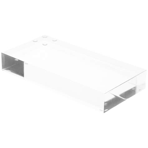 Plymor Clear Polished Acrylic Rectangular Display Block, 1" H x 3" W x ...