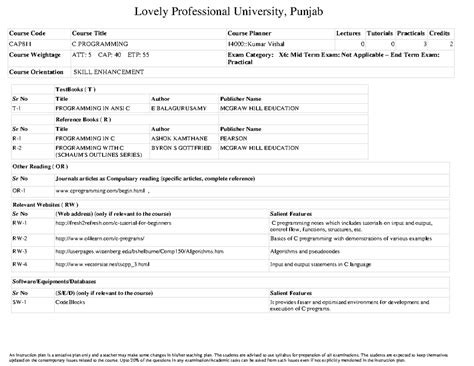 CAP 811 syllabus c programming - Lovely Professional University, Punjab ...