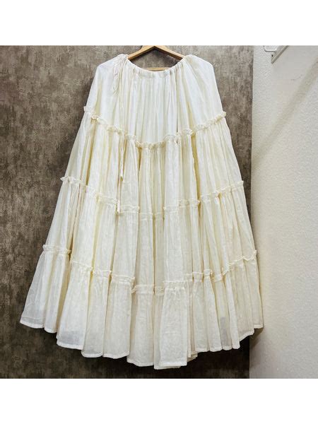 MULMUL OFF WHITE GATHERING SKIRT – handmadeaholicmishka