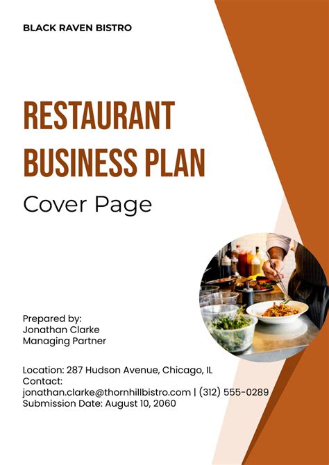 Restaurant Business Plan Cover Page 的图像结果