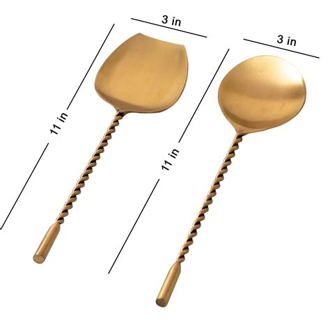 Buy Twisted Gold Serving Spoon Online at Best Price in India - Nestroots