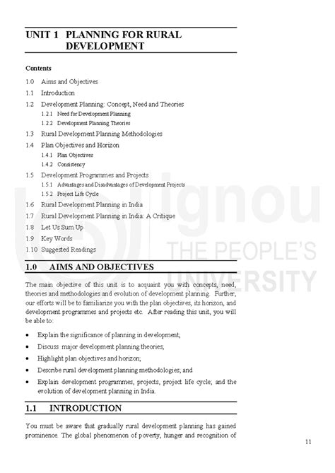 Rural Development - Planning for Rural UNIT 1 PLANNING FOR RURAL ...